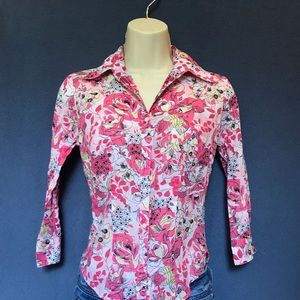 Pink Floral loft blouse!